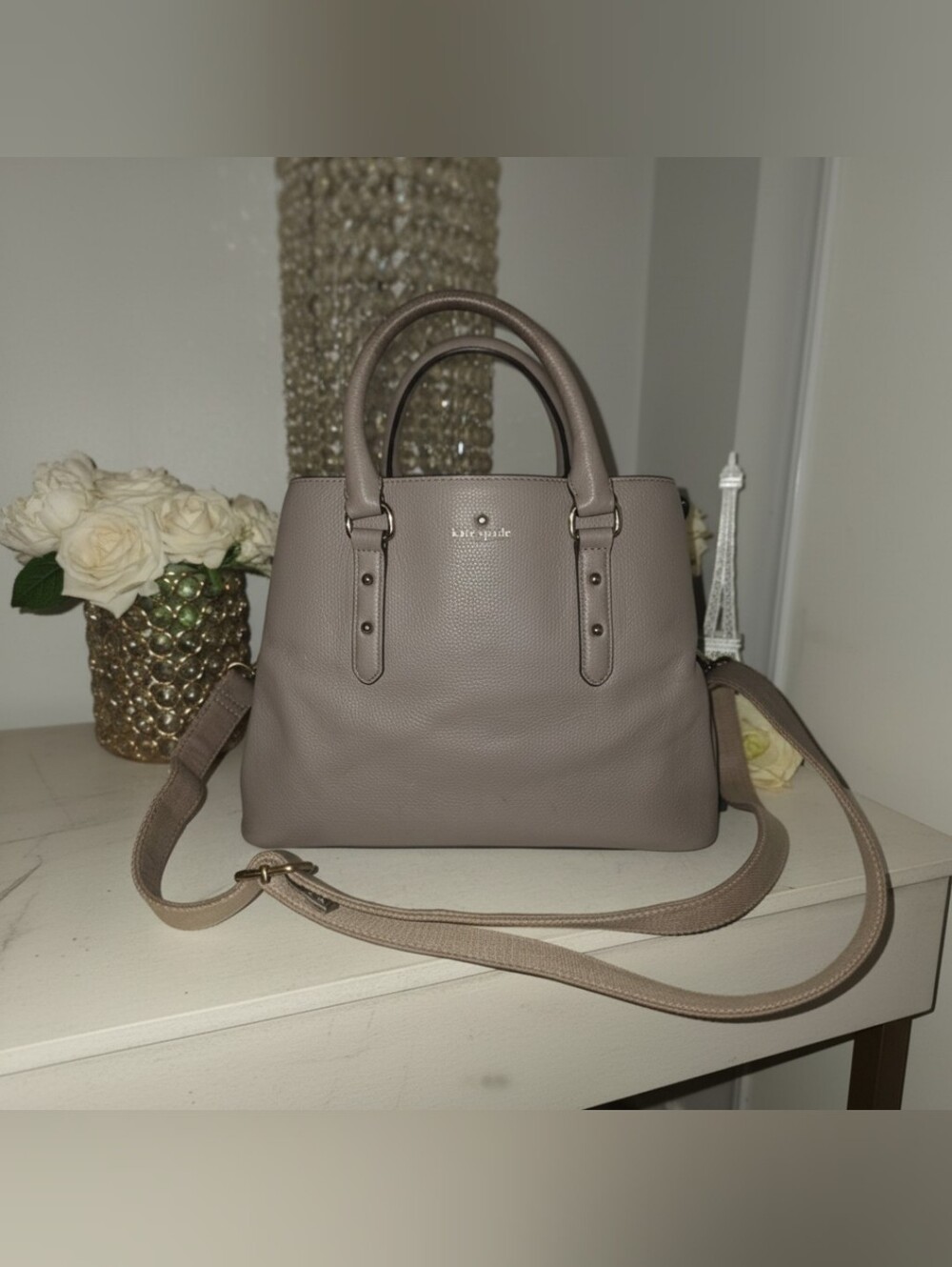 Kate Spade Taupe Satchel Bag